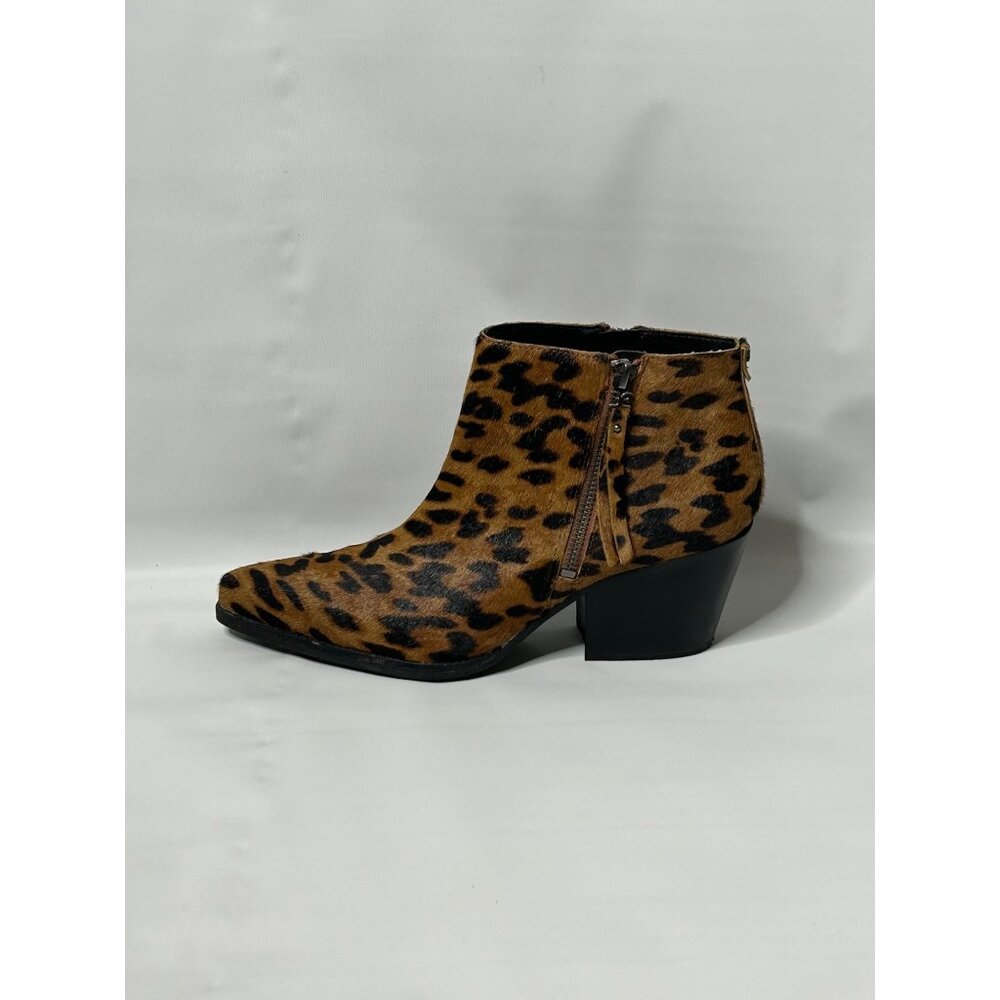 Sam Edelman Leopard Print Ankle Booties in Brown and Black